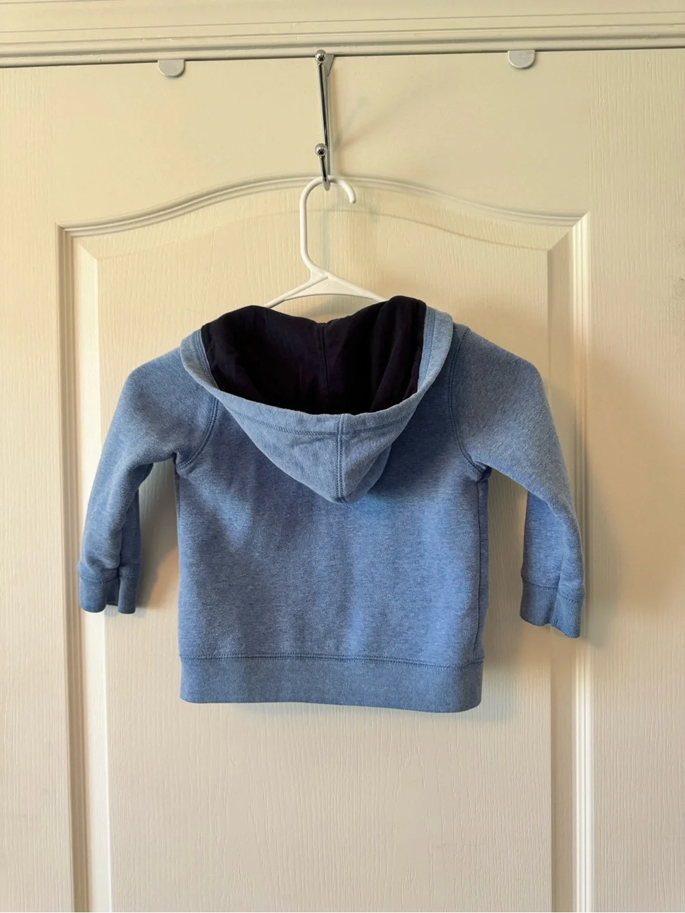 OshKosh Light Blue Hooded Zip Front Sweatshirt with Navy Logo